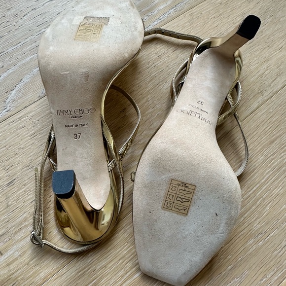 Jimmy Choo Meira 85mm crystal-embellished sandals sz 37 rsmp $1050 - Picture 6 of 6